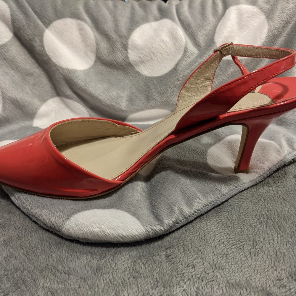 Halogen Olson Leather Coral/Red Pump Women's size 8.5
